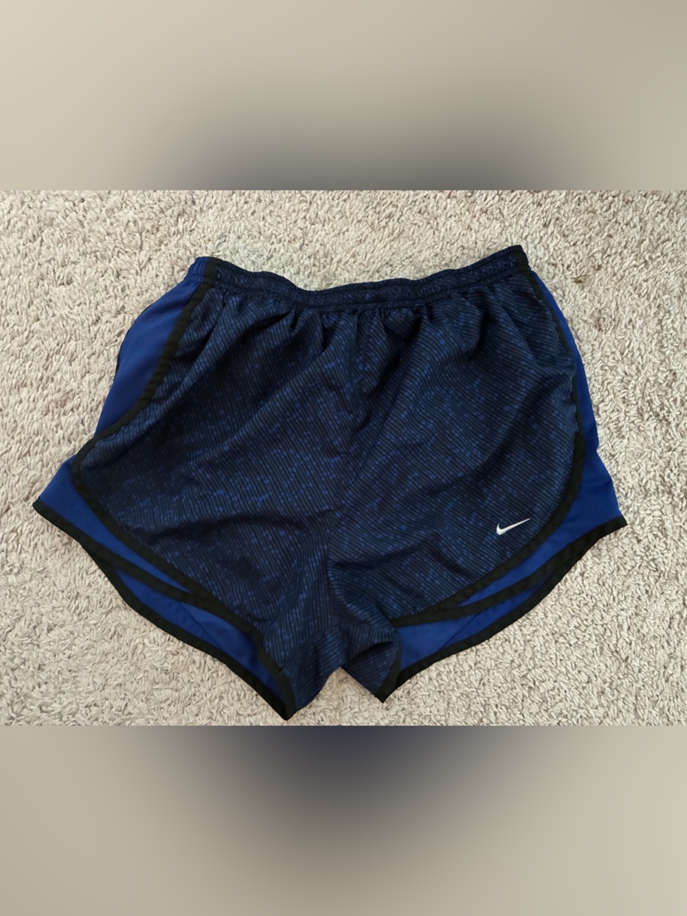 Nike Women’s Dark Blue Athletic Shorts with Black Trim